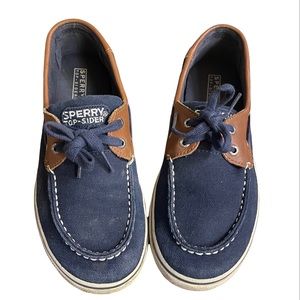 SPERRY Top-Sider Navy and Tan Boat Slide Shoes